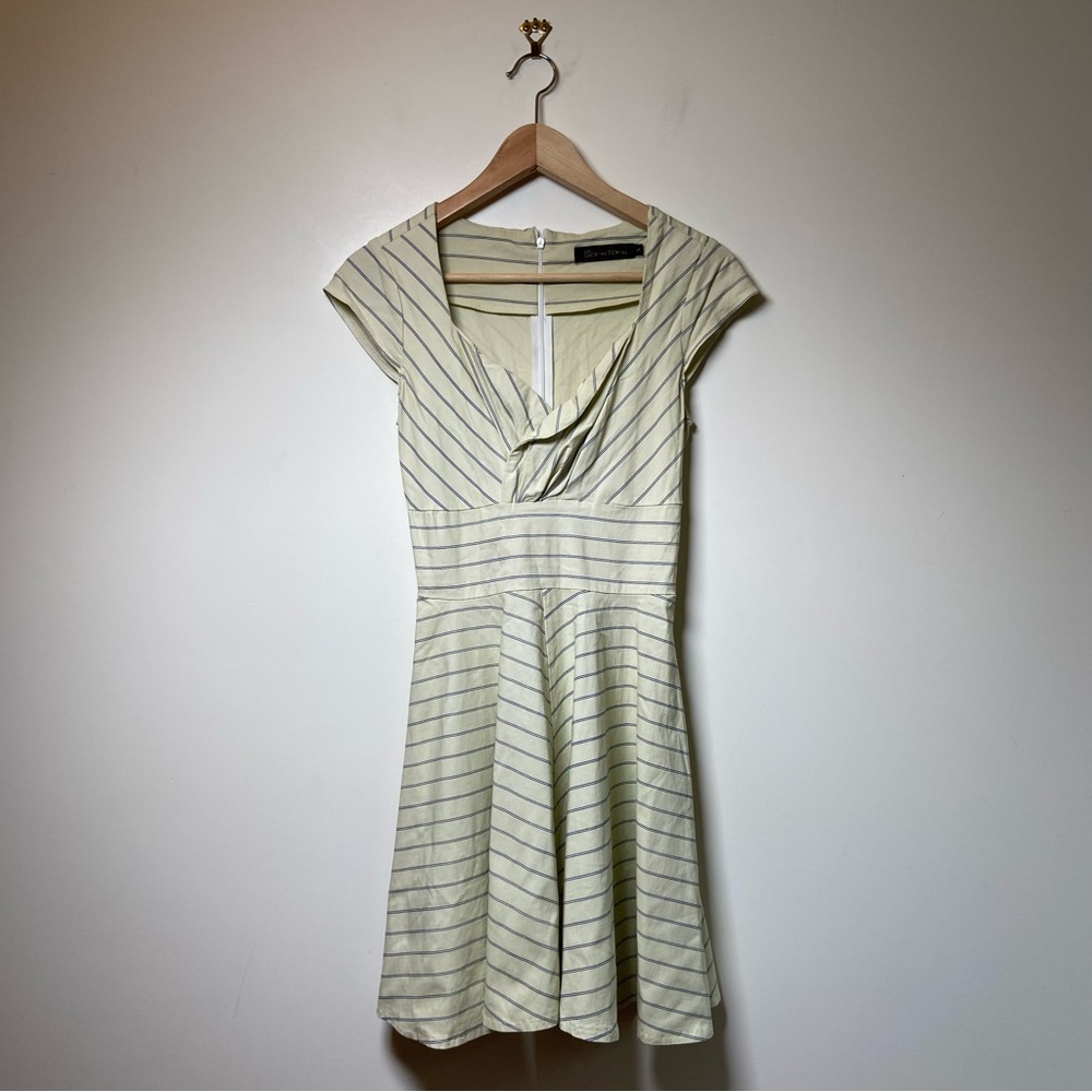 Vintage Gown Town Striped Pinup Dress Small
